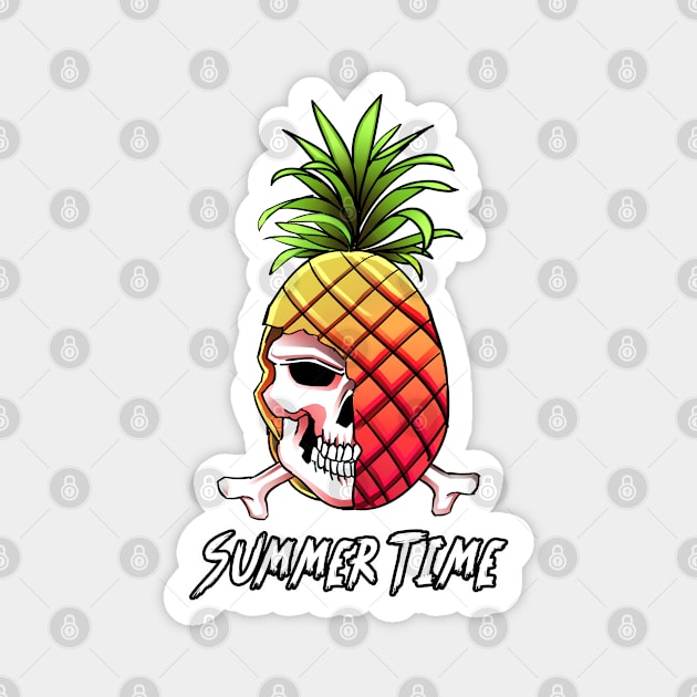 Pineapple Skull Summer Time Magnet by dnlribeiro88