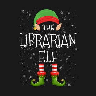 Librarian Elf Family Matching Christmas Group Funny Pajama Xmas T-Shirt