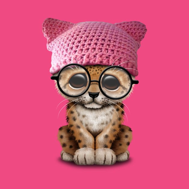 Cute Leopard Cub Wearing Pussy Hat by jeffbartels