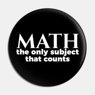 Nerd Math The Only Subject That Counts Pin