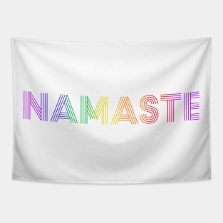 Colorful Namaste Rainbow Design Tapestry