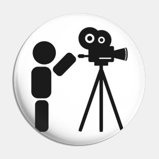 Cameraman abstract drawing Pin