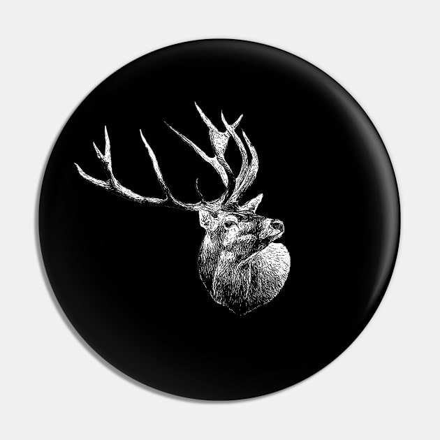 Red deer portrait Pin by Guardi