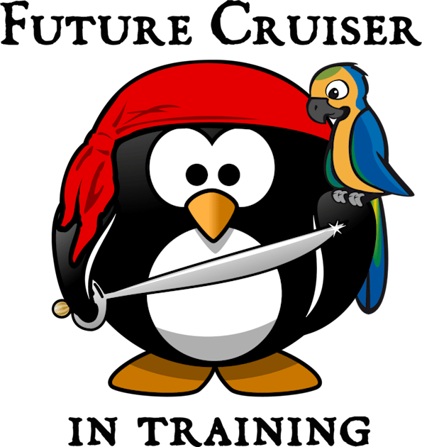 Cruise Future Cruiser In Training Pirate Penguin Kids T-Shirt by Wheres Walter Travel