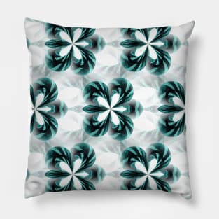 Zebra Stripe Green Candy Cane Flower Pillow