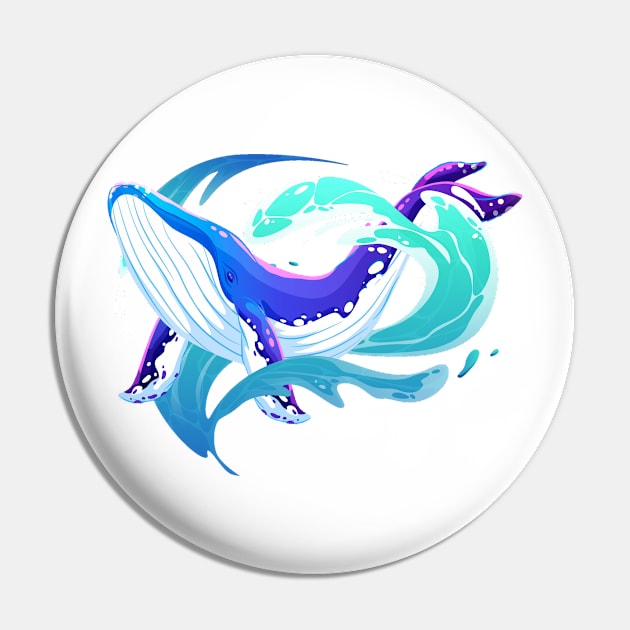 Multicolor Whale Pin by Billy23-Shop