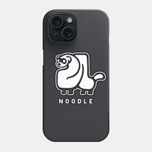 Ferret noodle. Minimal geometric design of a cute creature in white ink Phone Case