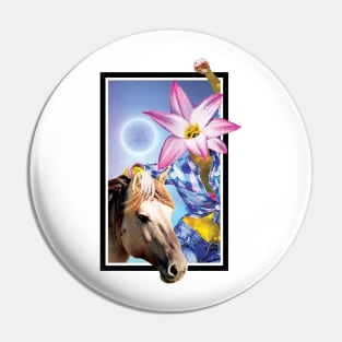 Galaxy girl and horse Pin