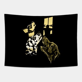 Three Dogs Window Tapestry