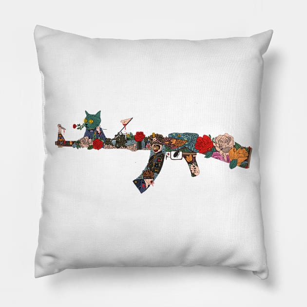 War is hell - Clr Pillow by Axstonee