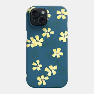 Yellow Flowers on Navy Phone Case