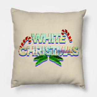 White Christmas Glitch Pillow