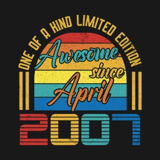 Awesome Since April 2007 16 Years Old 16th Birthday T-Shirt