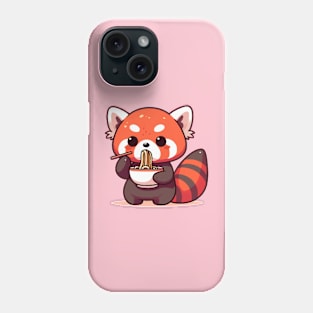 red panda seriously eats noodles Phone Case