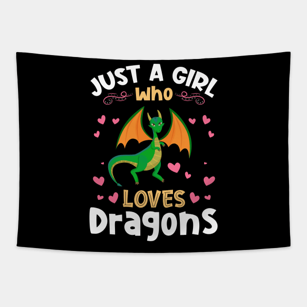 Just a Girl who Loves Dragons Gift Tapestry by aneisha