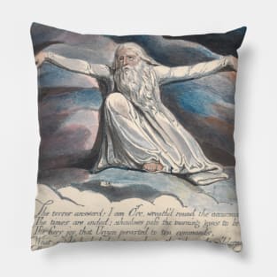 America. A Prophecy, Plate 10, "The Terror Answered...." by William Blake Pillow