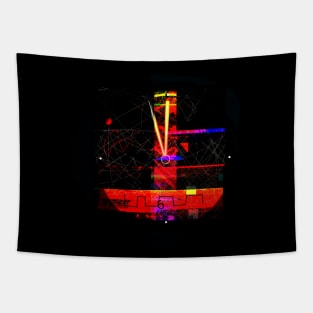 Colorful Clock In The Darkness Tapestry