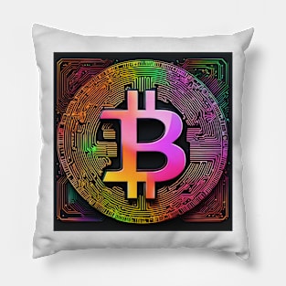 Bitcoin colorful Pillow