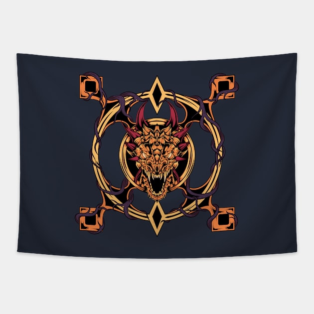 Dragon ring Tapestry by witart.id