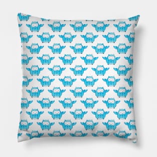 Cute Blue Watercolor Owl Pattern Pillow