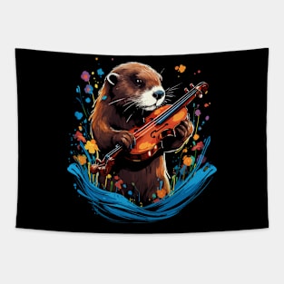 Otter Playing Violin Tapestry