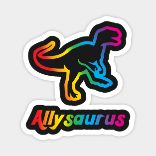 Allysaurus Gay Pride Parade Rainbow Dinosaur Magnet