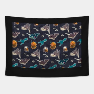 Spooky Sea Vector Pattern Tapestry