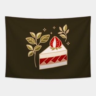 Strawberry cake and leaf branch Tapestry