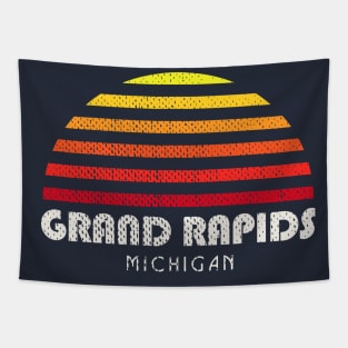 Grand Rapids Michigan Retro Sunset Tapestry