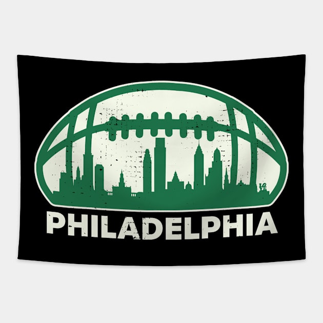 Philadelphia Football Skyline Tapestry by darklordpug