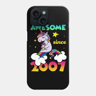 Cute Awesome Unicorn Since 2007 Rainbow Gift Phone Case