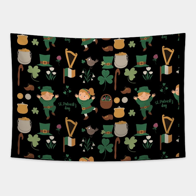 St Patricks Day Kids Tapestry by trendybestgift