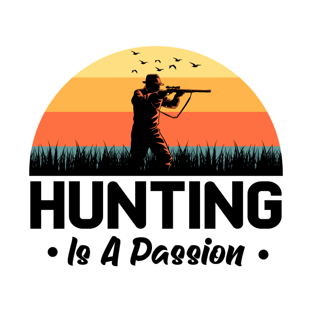 Hunting Passion Hunter Retro Sun by Foxxy Merch