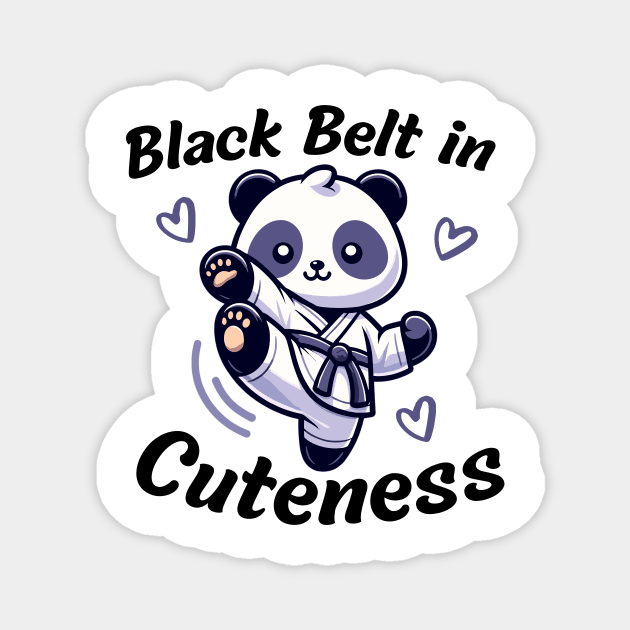 Black Belt in Cuteness- Panda Karate Martial Arts Magnet by DefineWear