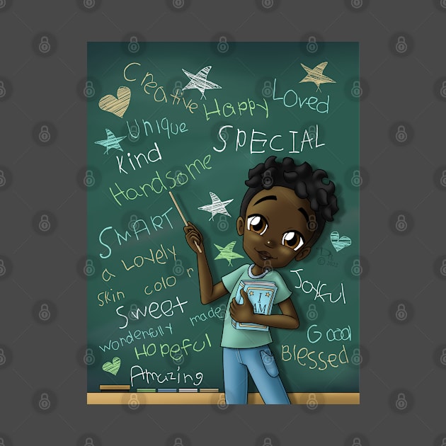 Black Boy and Positive Words by treasured-gift