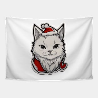 Santa cat Tapestry