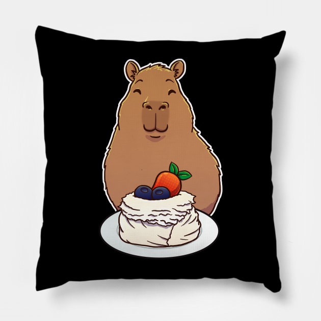 Capybara Pavlova Dessert Pillow by capydays