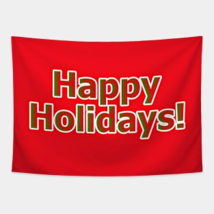 Happy Holidays Red & Green Christmas Colors Tapestry