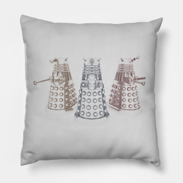 Daleks! Exterminate! Pillow by Weatherbee