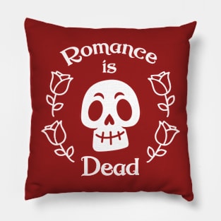 Romance is Dead Skull Roses Pillow