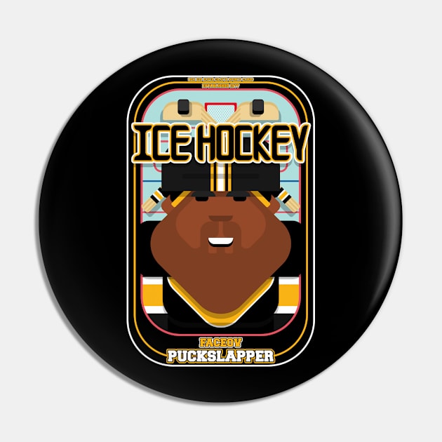 Ice Hockey Black and Yellow - Faceov Puckslapper - Hayes version Pin by Boxedspapercrafts