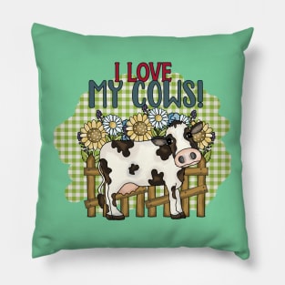 I Love My Cows Pillow