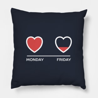 Monday and Friday Work Week Retro Vintage Pillow