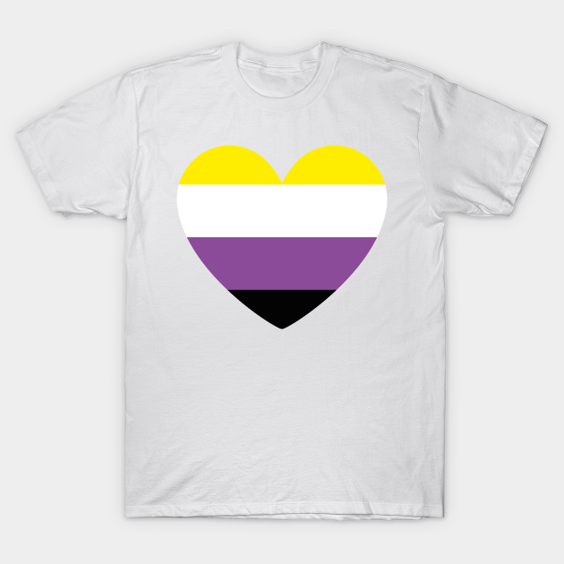 LGBT | Non-Binary Pride Flag Heart - Non Binary - T-Shirt | TeePublic