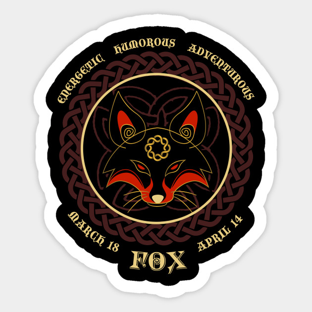 Irish Celtic Zodiac For March Fox Astrology Gift Celtic Sticker Teepublic Au