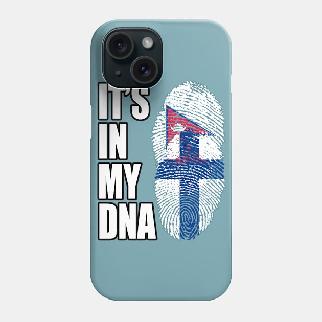 Finnish And Nepalese Mix DNA Flag Heritage Phone Case by Just Rep It!!