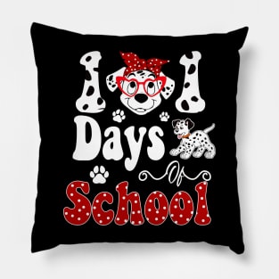 101 Days Of School Dalmatian Dog 100 Days Smarter Teachers Pillow