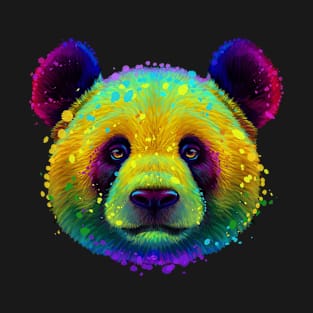 cute panda head neon portrait T-Shirt