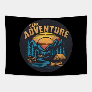 Seek Adventure Hiking and Camping Tapestry