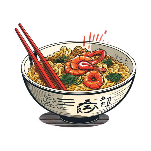 Ramen Kawaii: Adorably Delicious T-Shirt for Noodle Lovers! by Gelo Kavon